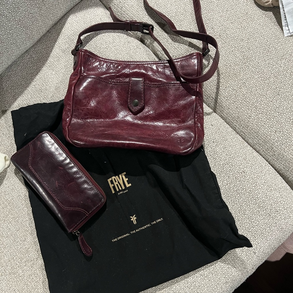 Frye Red Leather Crossbody Bag with Classic Design